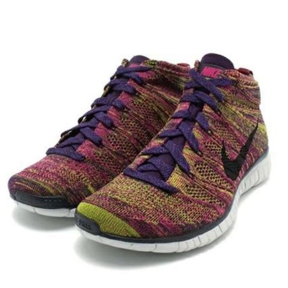 NIKE FLYKNIT Chukka Sneakerboot Mens size 11 US 45 EUR Green Pink Purple - Picture 3 of 6